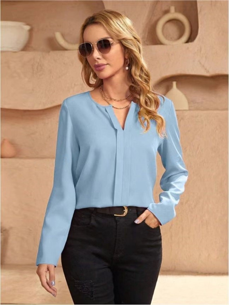 W&W Mode | Damen Satinbluse Imitation Seide Shirt