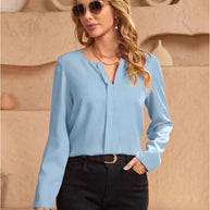 WW | Damen Satinbluse Imitation Seide Shirt