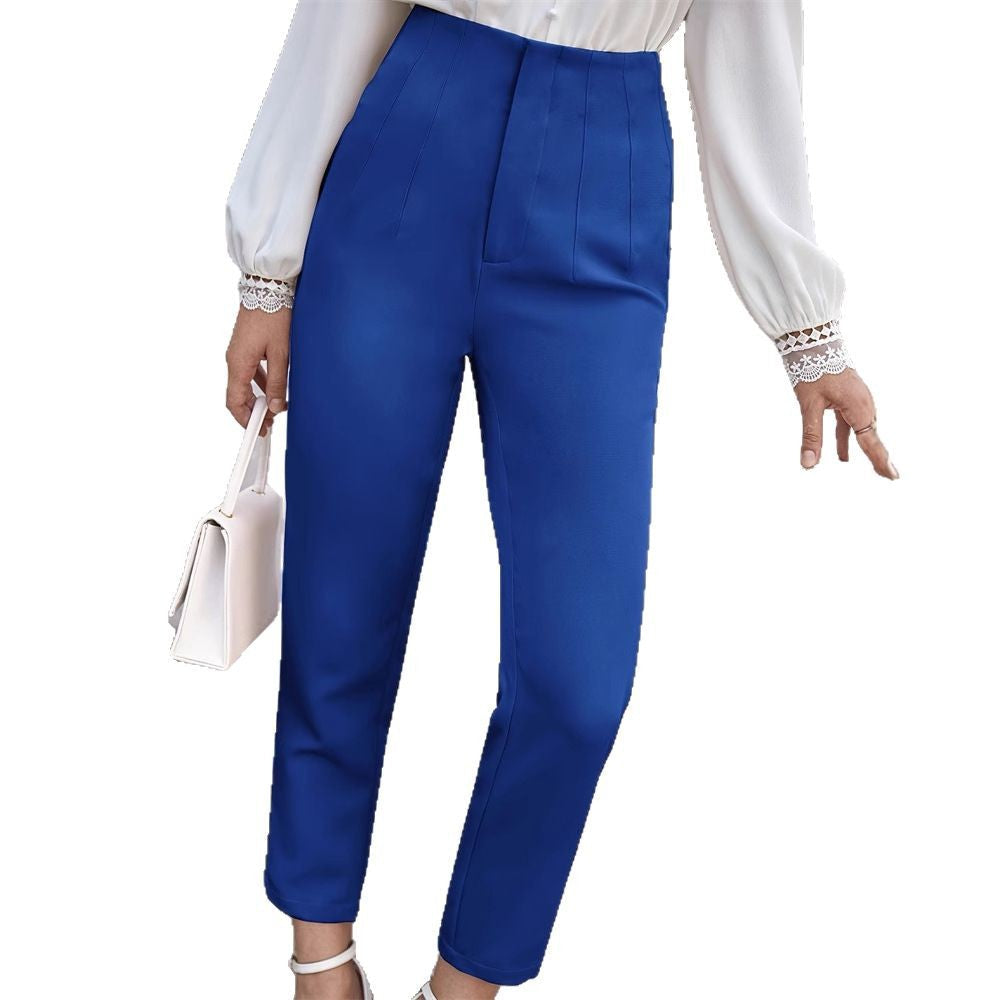 Damen Hochwertige Chinohose mit hohem Bund und schmalem Bein W&W Mode