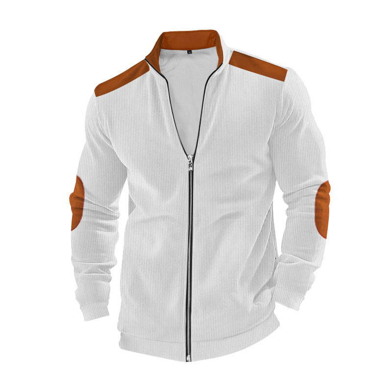 Herren Sportliche Jacke mit Reißverschluss und Details aus Kunstleder WW
