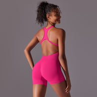 Damen Sportlicher Kurzoverall mit innovativem Racerback-Design und atmungsaktiven Materialien WW