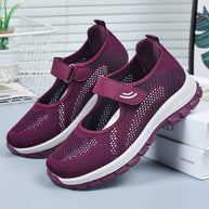 Damen Slip-On Sportschuhe mit atmungsaktiver Netzstruktur und verstellbarem Klettverschluss WW