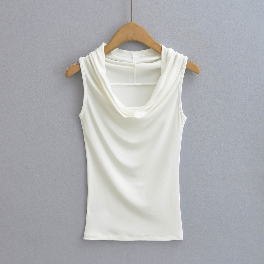 Damen ärmelloses Cowl-Top aus weichem, elastischem Material WW