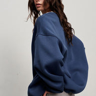 Damen Oversized Sweatshirt mit dropped Shoulder und weichem Fleece-Waren WW