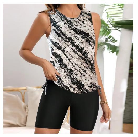 Damen Sportliches Tankini-Set mit verstellbaren Shorts WW