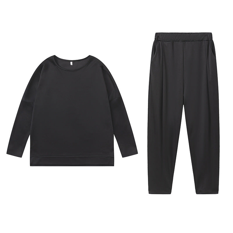 Damen Sportliches Sweat-Outfit mit elastischem Bund und geräumigen Taschen WW