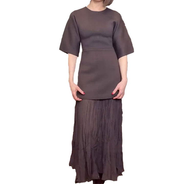 Damen Maxikleid mit elegantem Falten-Design und modernem Schnitt W&W Mode