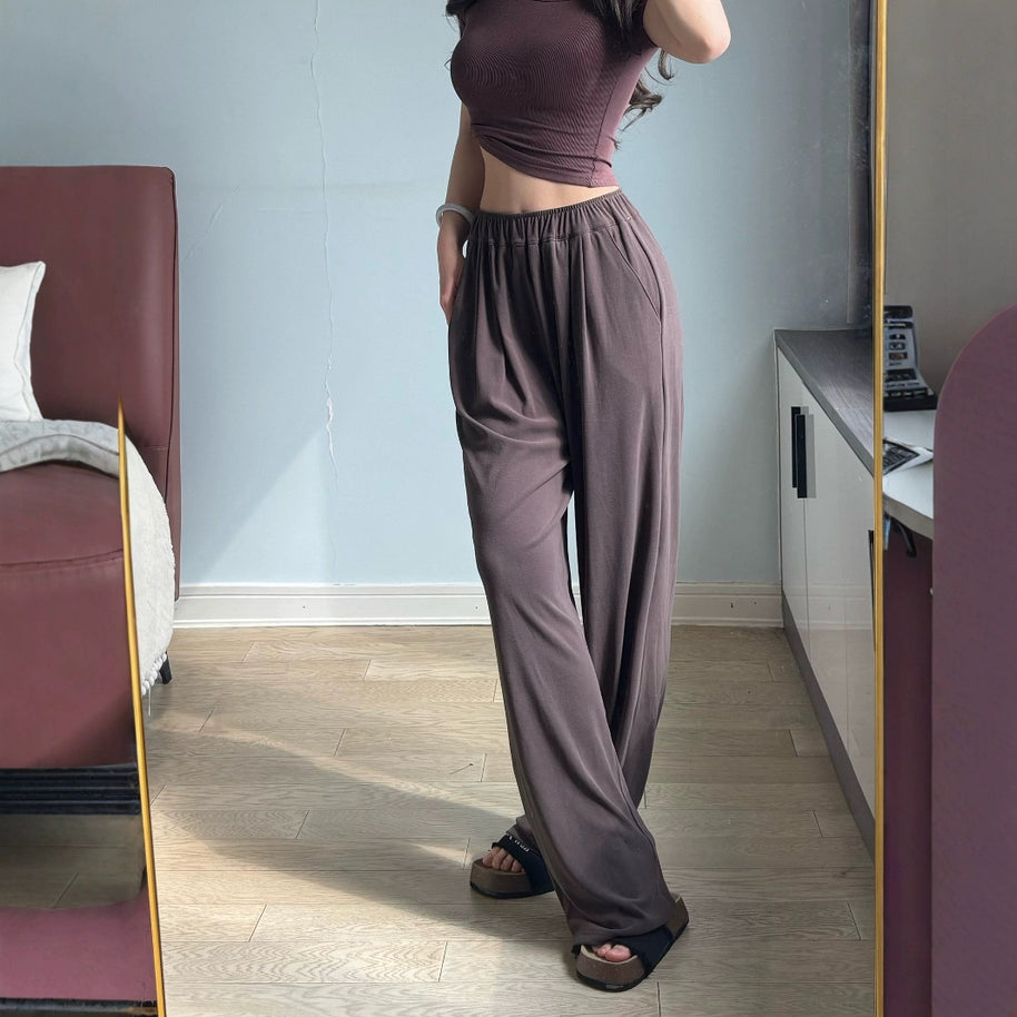 Damen Weite Chino-Hose mit elastischem Bund WW