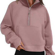 Damen Sportlicher Hoodie mit hohem Kragen WW