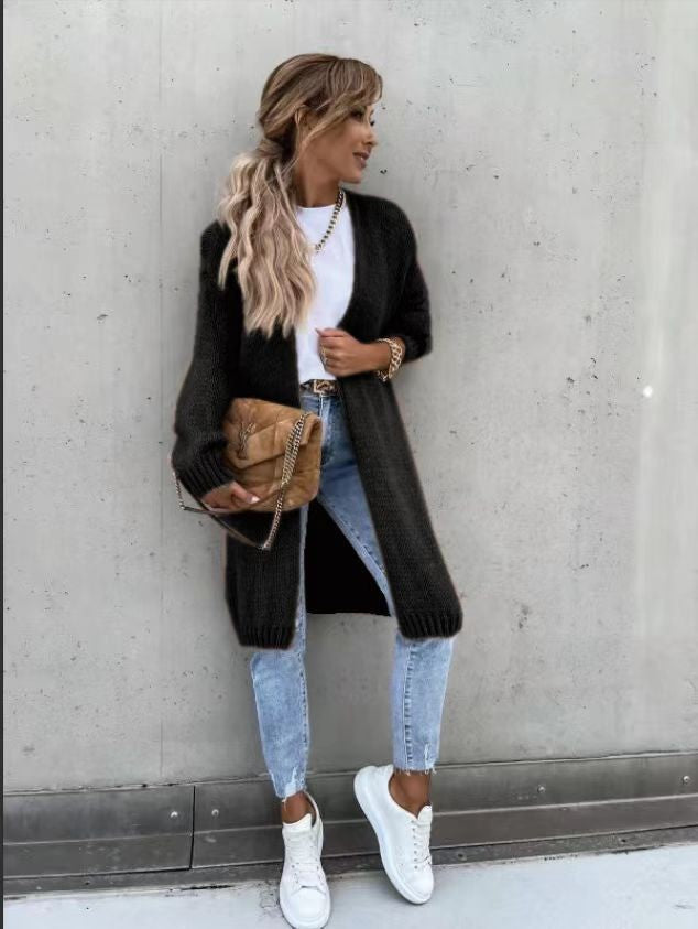 Damen Strickcardigan im Grobstrick-Stil mit offenem Design WW