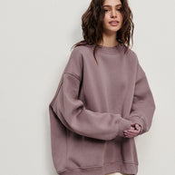Damen Oversized Sweatshirt mit dropped Shoulder und weichem Fleece-Waren WW