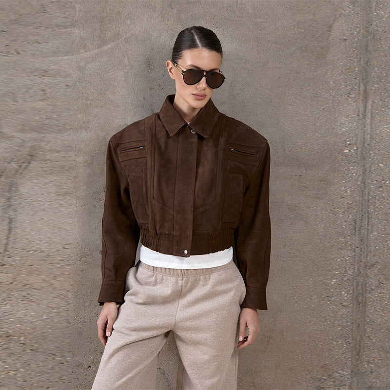 Damen Snacklederjacke mit lässigem Schnitt WW