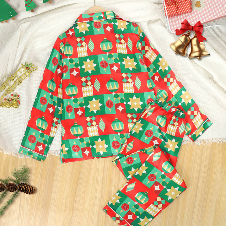 W&W Mode | Urlaub Familie Button-down Weihnachten Pyjama Set