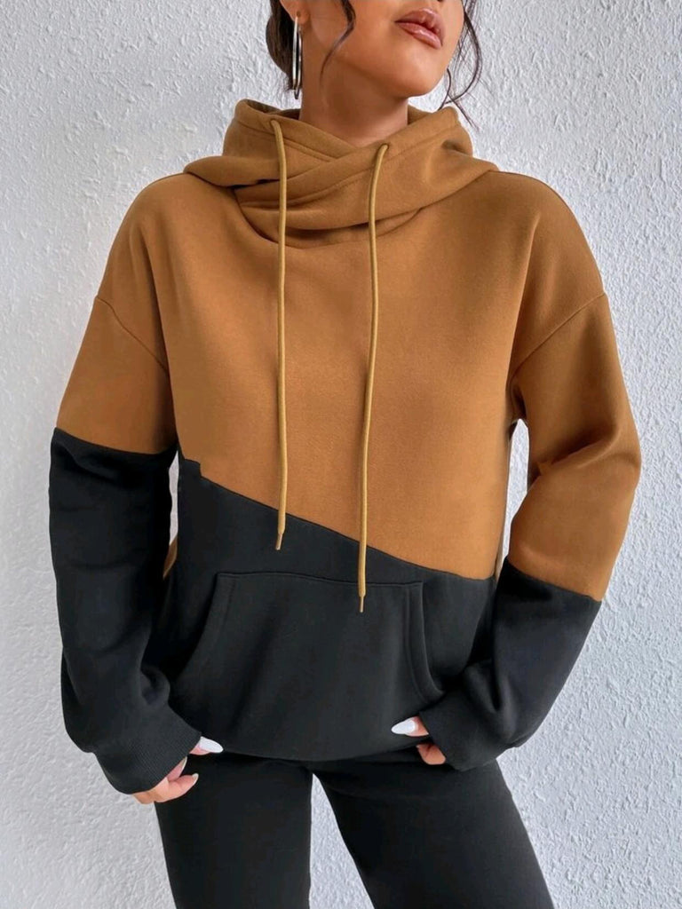 Damen Hoodie mit hochgeschlossenem Kragen WW
