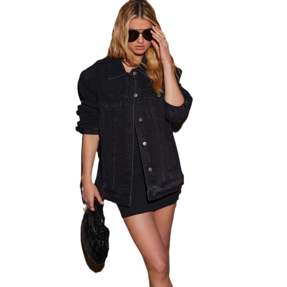 Damen Oversized Denimjacke im modernen Streetstyle mit lässigem Schnitt WW