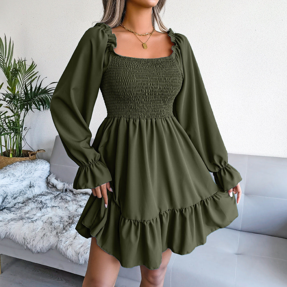 WW | Damen Lockeres Langärmliges Minikleid