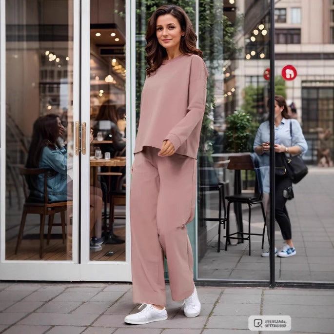 Damen Bequemes Freizeit-Loungewear-Set mit weitem Schnitt WW