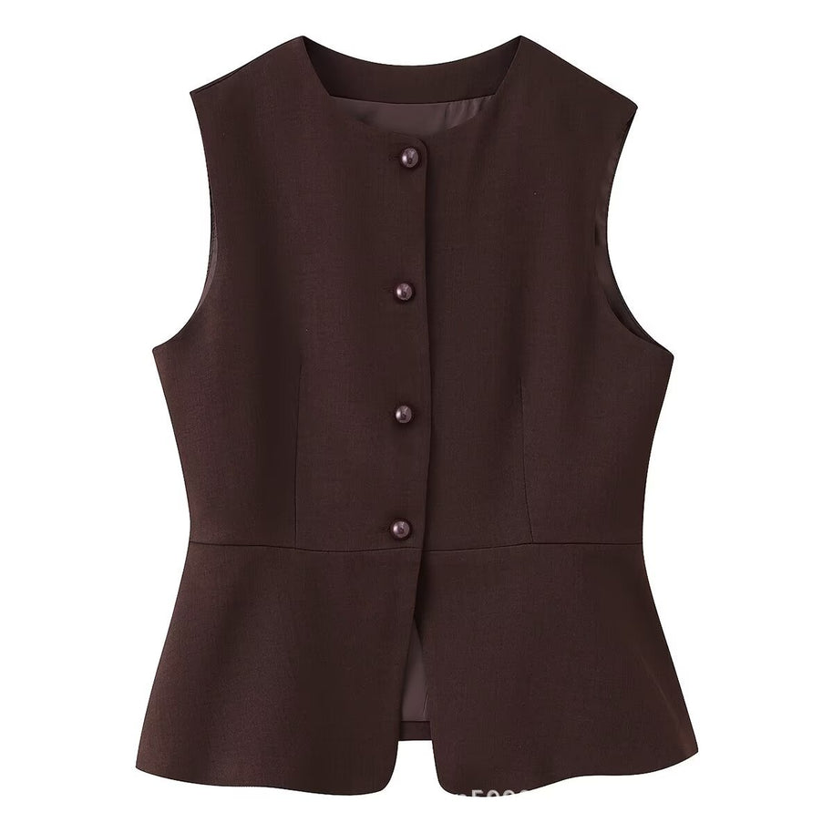 Damen ärmellose Blazer-Jacke WW