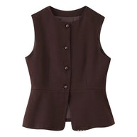 Damen ärmellose Blazer-Jacke WW