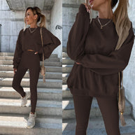 Damen Sportlicher Freizeitanzug mit oversized Sweatshirt und enganliegenden Leggings WW