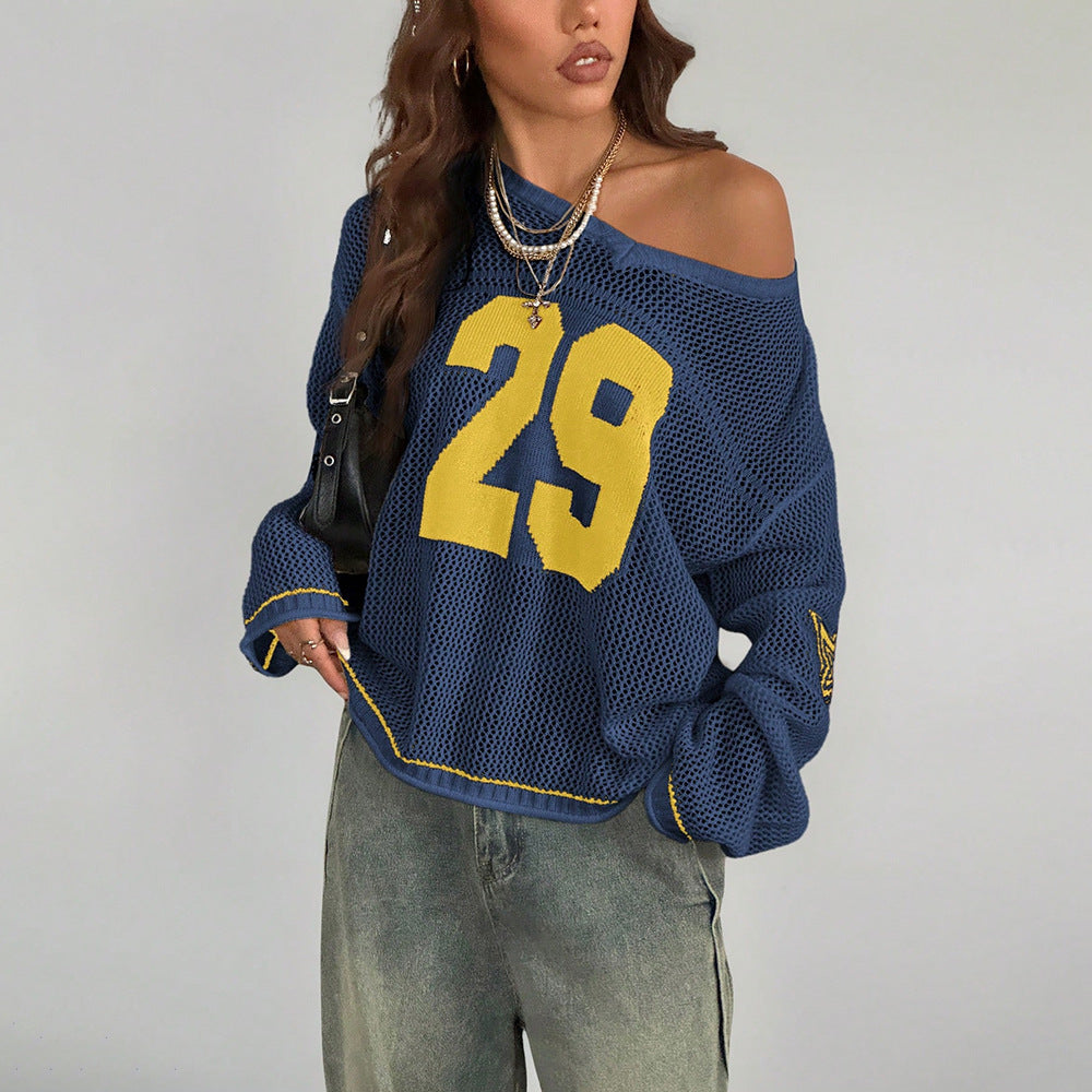 Damen Sportliches Oversized Netzoberteil mit tiefem Rückenausschnitt WW