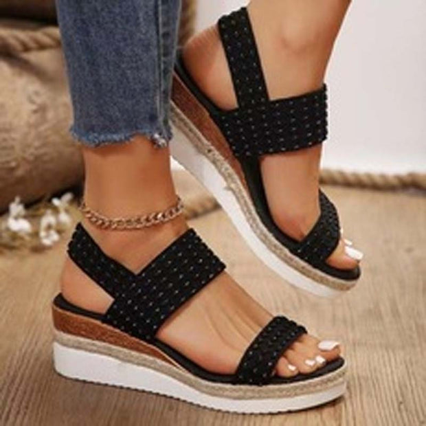WW | Bequeme Sommer Plateau Sandalen Mit Keil Für Frauen