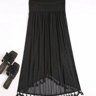 Damen Strandkleid mit raffiniertem Volant und elastischen Anpassungen WW