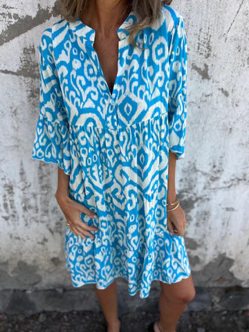 Damen Shirtkleid mit raffiniertem Muster WW