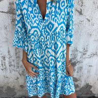 Damen Shirtkleid mit raffiniertem Muster WW