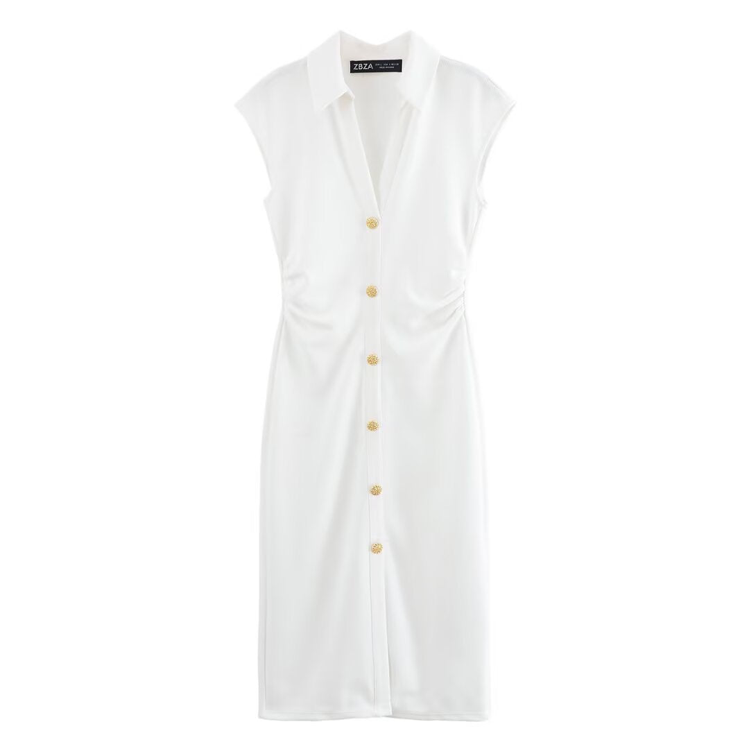 Damen Hemdblusenkleid mit edlen Knopfdetails und elegantem Schnitt W&W Mode
