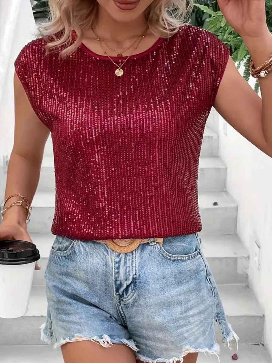 Damen Glitzerndes Oberteil mit lässigem Schnitt WW