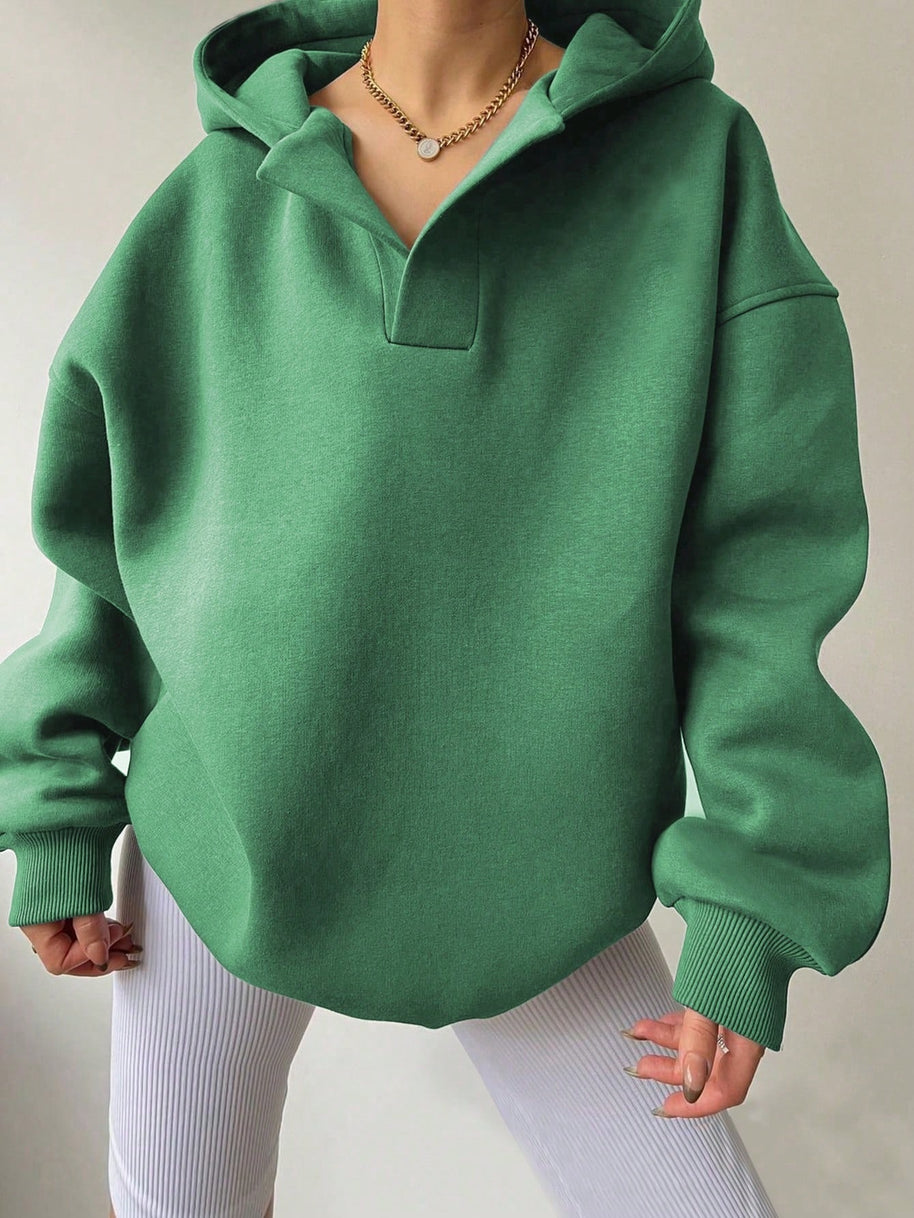Damen Oversized Kapuzenpullover mit Kängurutasche WW