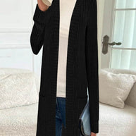 Damen Strickjacke mit asymmetrischem Saum und praktischen Taschen WW