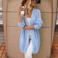 Damen Strickcardigan mit großzügigen Taschen und modernem Zopfmuster WW