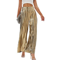 Damen Elegante Plisseehose mit elastischem Bund WW