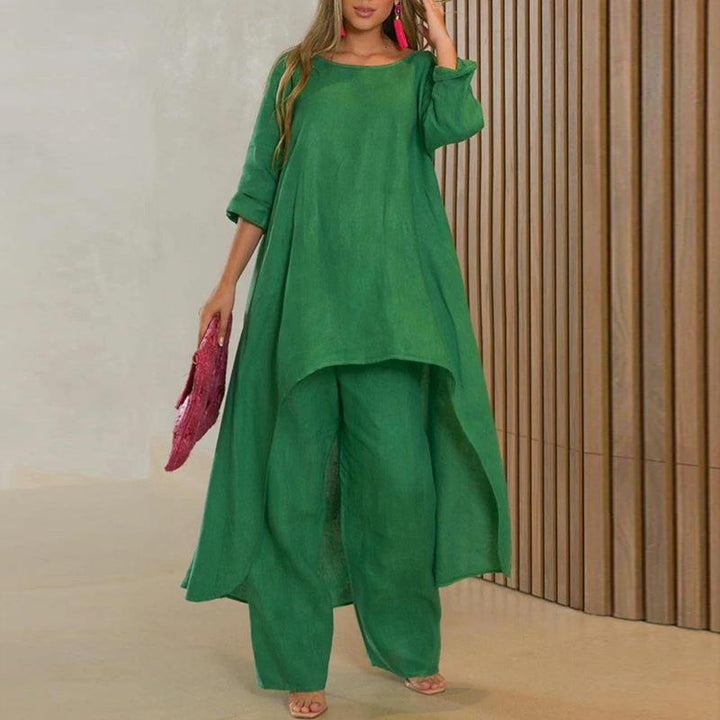 Damen lässiges Oberteil mit asymmetrischem Schnitt und eleganter Langarmoptik W&W Mode
