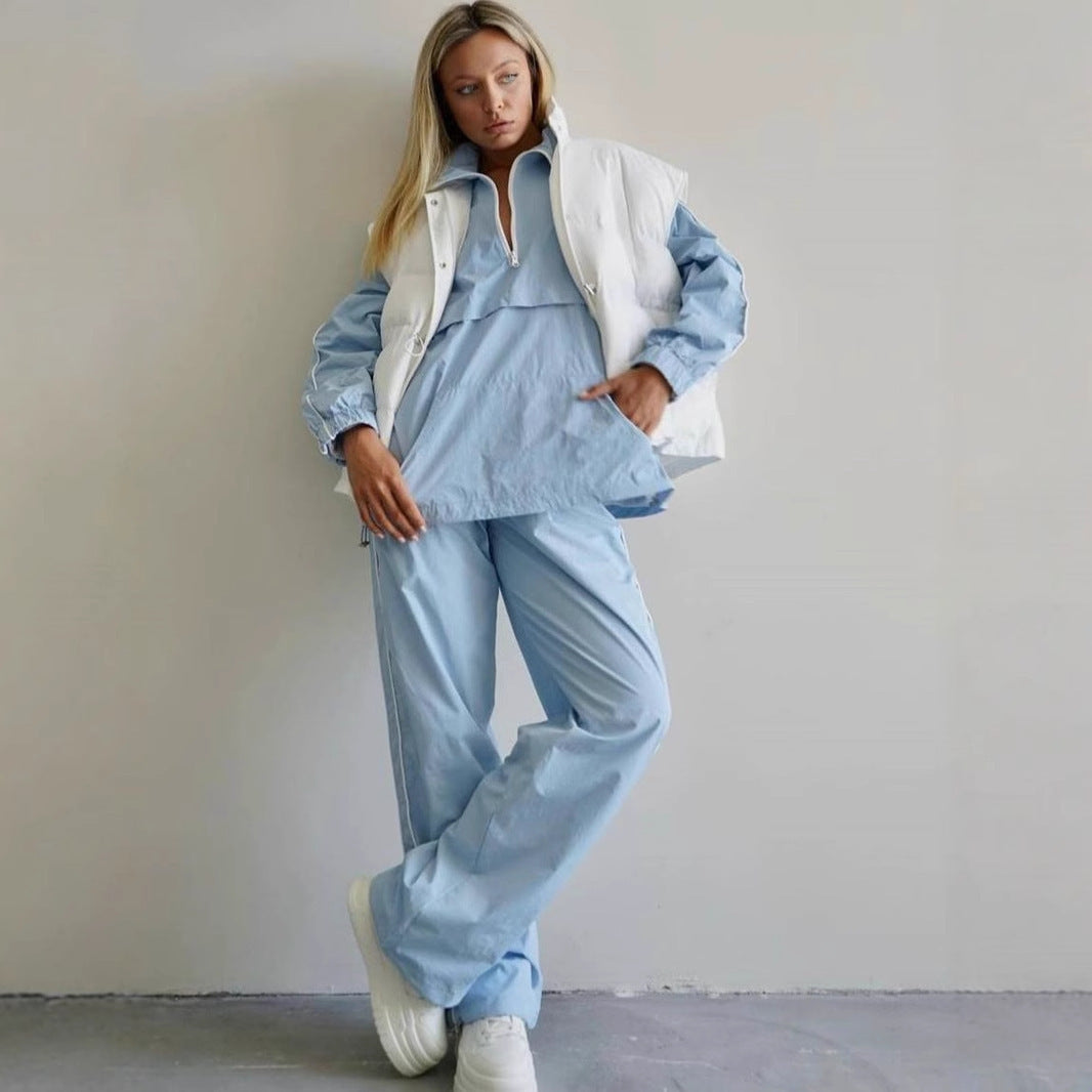 Damen sportliche Jacke mit hoch geschlossenem Kragen und Reißverschluss WW