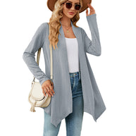 Damen Strickjacke mit strukturiertem Waffelmuster und offener Front WW