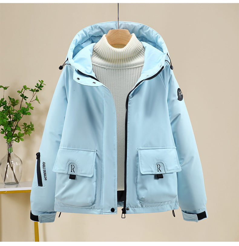 Damen Sportliche und funktionale Outdoor-Jacke mit Kapuze und zahlreichen Taschen WW