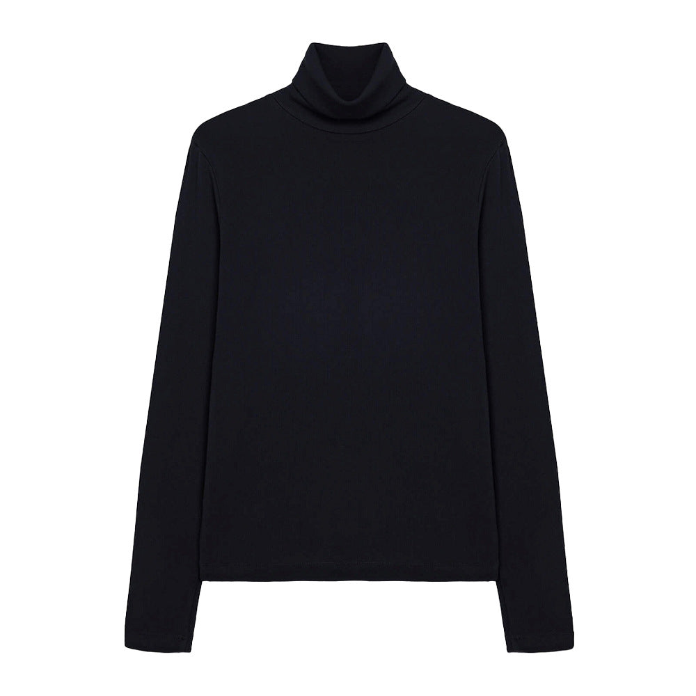 Damen Hochwertiger Rollkragenpullover aus weiterer Baumwolle mit langem Arm WW