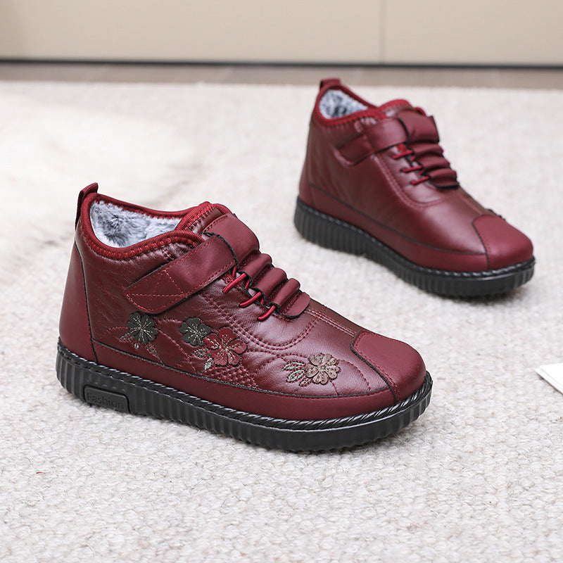 Damen Stiefel mit Blumenstickerei WW