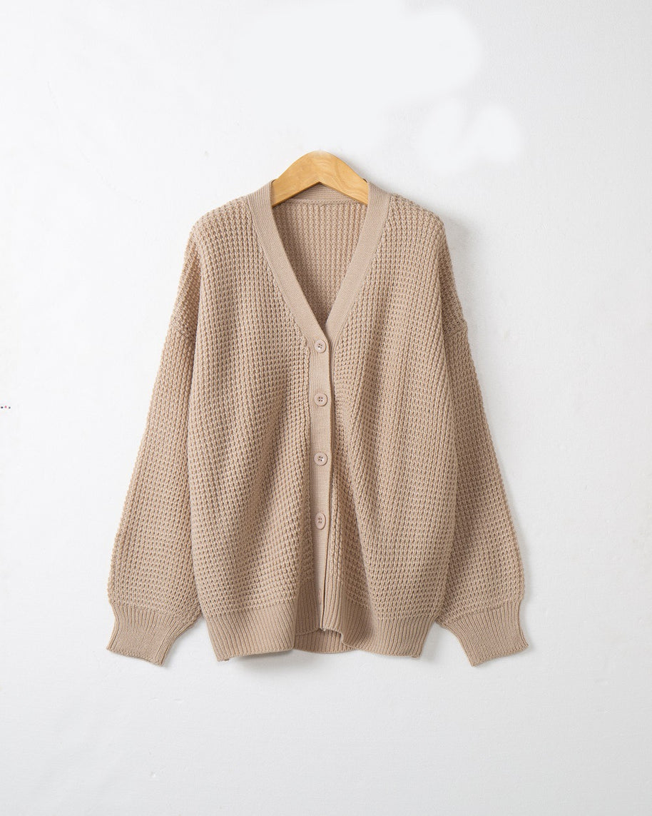 Damen Strickjacke mit strukturiertem Muster und praktischen Knopfdetails WW