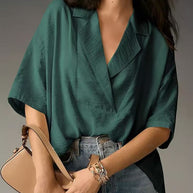 Damen lässige Seidenbluse mit schickem Schnitt WW
