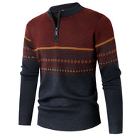 Herren Pullover mit modernem Reißverschluss und geometrischem Muster WW