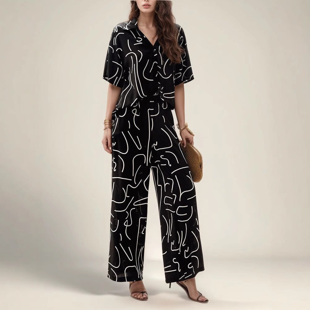 Damen Bequemer Jumpsuit mit modernem Grafikdesign WW