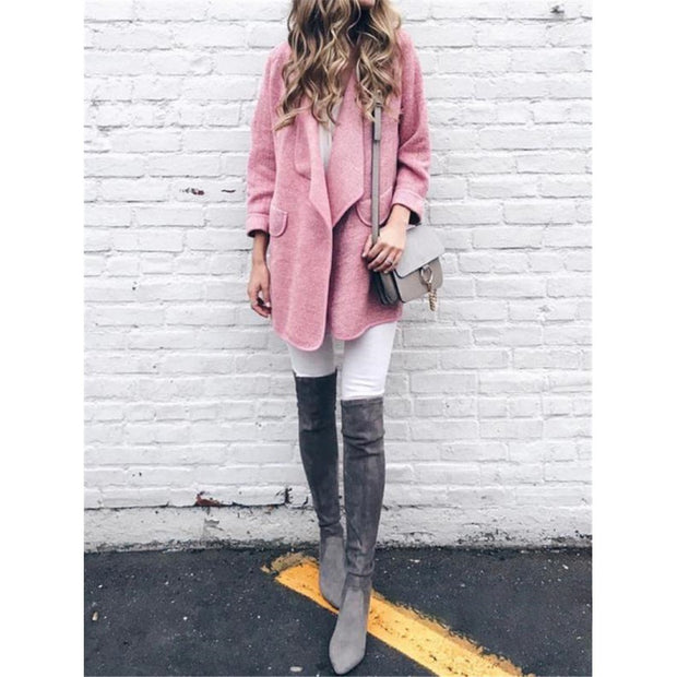 Damen Wickeljacke mit modischem Schnitt und kuscheligem Material WW