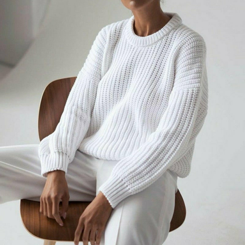 WW | Lässiger Fester Strickpullover