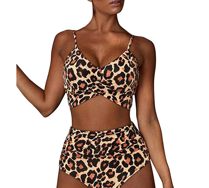 Damen Zweiteilige Bademode mit floralem Muster und Raffung W&W Mode