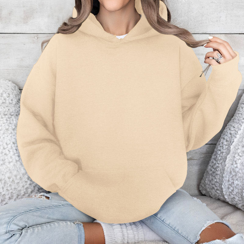 Damen lässiger Hoodie mit kängurutasche und gemütlichem Schnitt WW