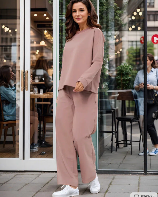 Damen Bequemes Freizeit-Loungewear-Set mit weitem Schnitt WW